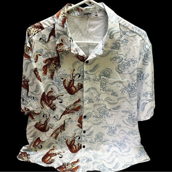 VatPave Other - VatPave White and Brown Casual Button Down Shirt size XL